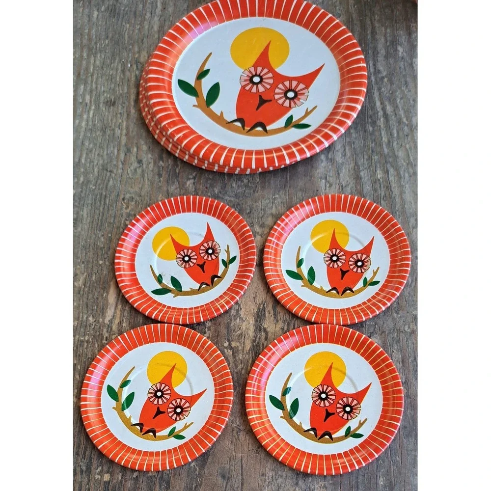 Vintage 12 Piece Retro 1960's Owl Tea Set Children's Play